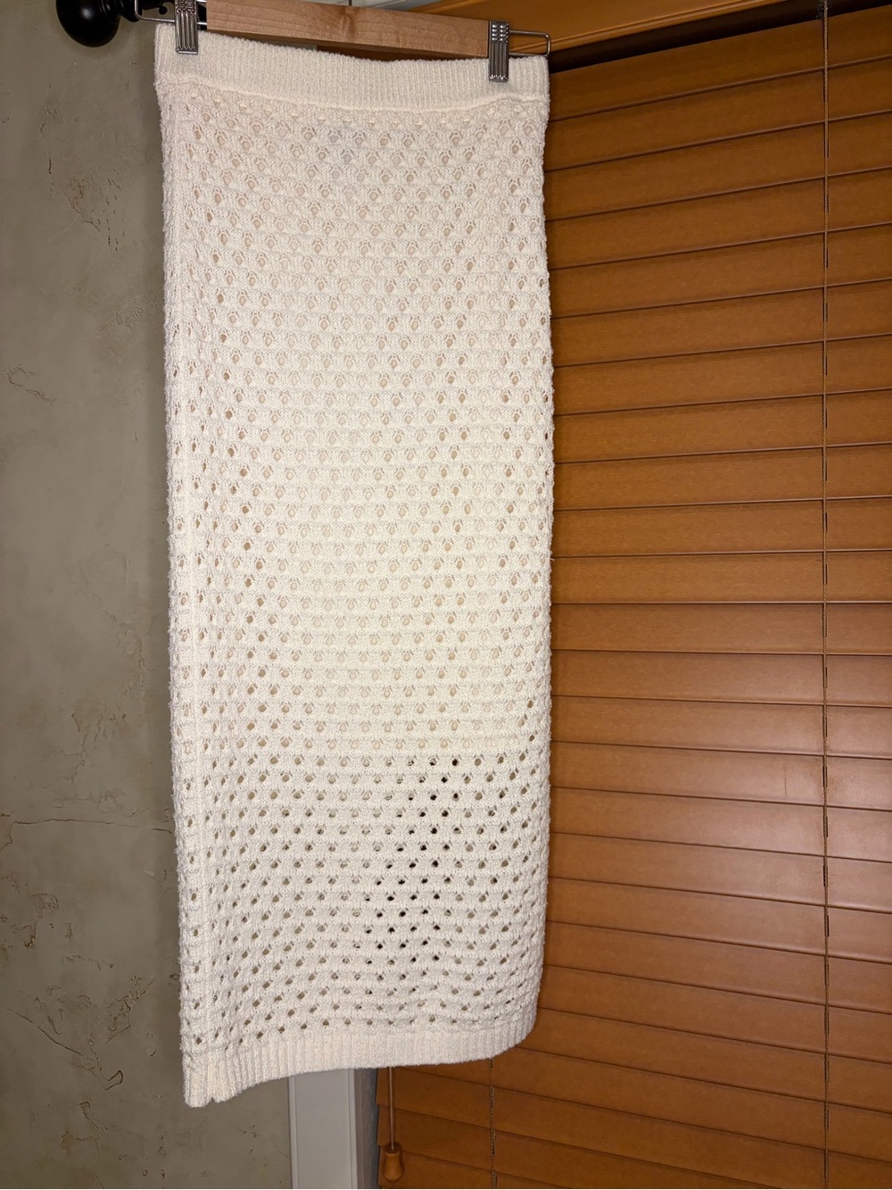 Worthington Cream Crochet Panel Curtain - Openwork Texture